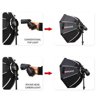 Boîte à lumière octogonale pliable TRIOPO KX 55/65/90/120cm avec poignée pour flashs Godox AD200Pro V1 V1Pro V860III et appareils photo