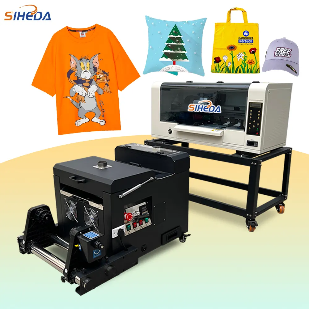 Siheda Digitale T-Shirt Textieldrukmachine Warmte Huisdierfolie Dtf Printer Met Dubbele Xp600 Dtf Printer A3