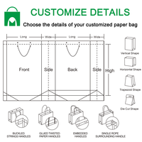 Sac en papier ivoire de luxe personnalisé avec logo doré, élégant sac cadeau avec large poignée en ruban, sac de shopping haut de gamme