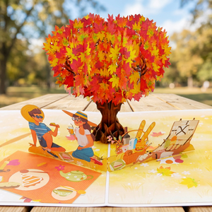 Best Seller Autumn Tree Pop up Card Tree Custom Design Handicraft <b>Paper</b> Crafts Floral <b>Pattern</b> Vietnam Gifts Viet-craft Hanoi - Product Image 5
