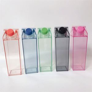 Bouteilles en plastique carrées de 500 ml en forme de carton de lait sans BPA, bouteille d'eau en carton de lait de 1000 ml pour les sports de plein air - Product Image 1