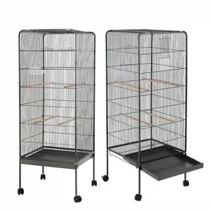 Cage pour oiseau, grande taille en fer forgé, robuste pour élevage des perroquets, oiseaux volants