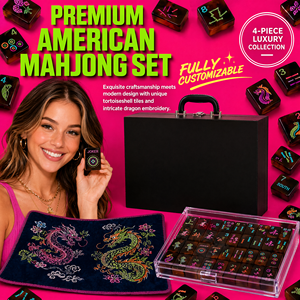Luxury American Mahjong Set: Imperial Dragon Series – Complete Kit with Tiles, Mat, Carrying Case & Racks. Pro Master Level. - Product Image 5