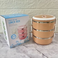 Edelstahl Bento Lunchbox Niedlicher Thermobehälter Zweistöckig 3,1-4L Fassungsvermögen Vier Fächer Tragbar Luftdicht Verschließbar