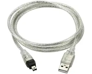 USBオス-Firewire IEEE1394 4PinオスiLinkアダプターコードケーブル (DCR-TRV75E DV 1m USB Firewireケーブル用)