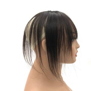AU Schnelle Lieferung Haarteil 100 Echthaar Fransen Patch Ersatz Seide Maschine Schuss Topper Knall für Frauen, die Glatze bedecken - Product Image 5