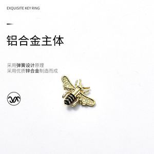 Queen Bee <b>Key</b> <b>Ring</b> Zinc Alloy Light Gold Plating High Quality Metal Keychain For <b>Men</b> Gift Item - Product Image 1