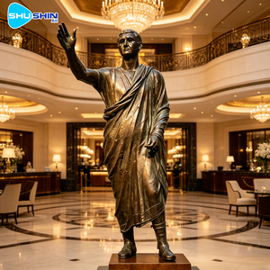 Escultura de Augusto, emperador romano, en bronce fundido en 3D, tamaño real, para decoración de vestíbulo de hotel - Product Image 2