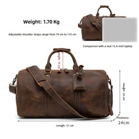 Sac de voyage en cuir Crazy Horse pour homme, grande capacité 20-35L, résistant à l'usure, réduisant la charge, pour l'extérieur