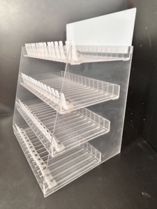 Trong suốt <span class=keywords><strong>Acrylic</strong></span> 4 lớp Khói Giá mỹ phẩm hiển thị đứng tự động đẩy khói tủ sơn móng tay hiển thị giá - Product Image 4