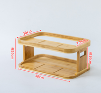 Étagère à épices en bois à 2 niveaux, grande capacité, pour comptoir de cuisine et salle de bain, rangement de cosmétiques, coffret cadeau