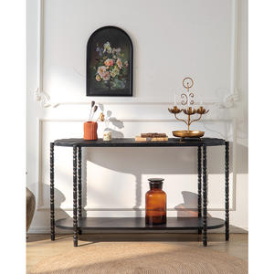 <span class=keywords><strong>Console</strong></span> d'<span class=keywords><strong>entrée</strong></span> en métal noir rétro Table de canapé de couloir Bureau antique pour salon - Product Image 2