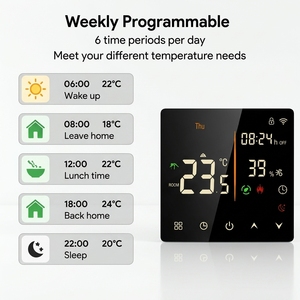 Thermostat mural intelligent à commande vocale contrôlé par application, écran OLED, compatible Wi-Fi, compatible iOS/Android, pour la maison - Product Image 3