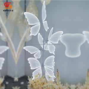 Soporte de mariposa blanca brillante Suave 4 cabezas mariposa boda fiesta pasillo decoración rosa azul mariposa Luz - Product Image 6