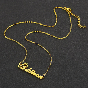 Unisex personalizzato 18K oro placcato sottovuoto in acciaio inox alla moda collana <span class=keywords><strong>con</strong></span> nomi personalizzati per i regali di anniversario - Product Image 4