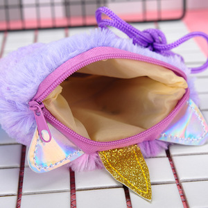 Portamonete in peluche a forma di unicorno, piccoli articoli da venditore ambulante per influencer, borsa portaoggetti per accessori da ragazza - Product Image 3