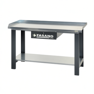 Banco de trabajo Fasano Tools con superficie de acero, cajón y estante para uso en taller - Product Image 2
