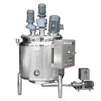 Cuve de mélange émulsifiante en acier inoxydable avec agitateur à hélice, grattoir mural et pompe à double vis pour crèmes cosmétiques, lotions et produits alimentaires