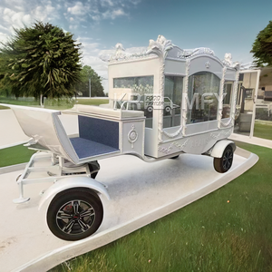 European Style Customizable Music System Popular White 4-Wheeled Carriage Hearse for Funerals Special Transportation - Product Image 2