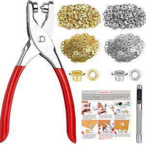 Alicates para ojales de 6 mm de 2 colores con 100, 200, 400 ojales dorados y plateados - Product Image 3