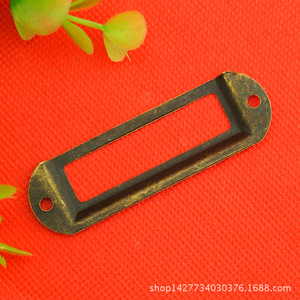 Étiquette de tiroir 70x21mm, distance entre les trous de 62mm, en acier au carbone durable, style traditionnel, pour rangement et placard - Product Image 4