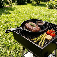 Poêle à frire en fonte émaillée de 24 cm, antiadhésive, compatible induction et gaz, ustensile de cuisine moderne