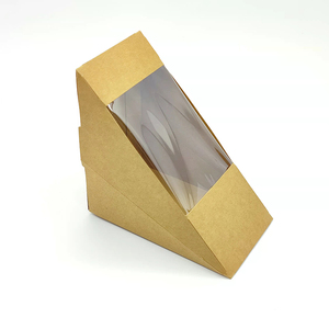 صندوق ساندويتش ورقي صديق للبيئة بنافذة وشعار مخصص للإفطار والسندويشات بالجملة - Product Image 4