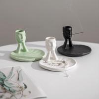 Porte-encens en céramique artistique moderne et écologique, support pour spirales d'encens, logo personnalisable, plateau de rangement pour bijoux de table/entrée