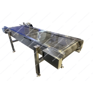 Có Thể Điều Chỉnh Tốc Độ 304 Thép Không Gỉ PVC Kim Loại Dây Lưới Modular Phẳng Loại Vành Đai Băng Tải Cho Nhà Máy Sản Xuất Thực Phẩm Bán - Product Image 1