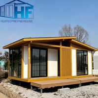 Cabane modulaire préfabriquée en bois de style japonais, chalet mobile en acier léger pour sites touristiques, cours et glamping
