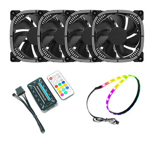 Ventilateurs Dunao OEM noirs colorés Ventilateur de refroidissement RVB Ventilateurs <span class=keywords><strong>PC</strong></span> LED colorés Refroidisseur RVB Maître RVB pour boîtier <span class=keywords><strong>PC</strong></span> - Product Image 1