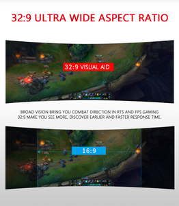 Moniteur d'ordinateur 49 pouces LED 1440P 5K 75HZ 145HZ 165HZ Moniteur de jeu <span class=keywords><strong>PC</strong></span> incurvé 49 pouces <span class=keywords><strong>Double</strong></span> haut-parleur intégré - Product Image 3