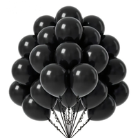 Ballons en latex noir solide de 5 pouces, lot de 25, vente en gros pour décorations d'Halloween, d'anniversaire et de fêtes, pour les détaillants