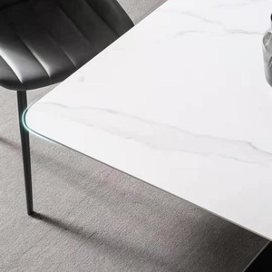 Factory Direct Rectangle Dining Table Modern Luxury Minimalist Design Rounded Corners Collision Resistant Made Steel Kitchen - Product Image 5