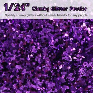 Paillettes Chunky en vrac 200g avec couvercle double distributeur, paillettes métalliques haute brillance pour maquillage de festival, scrapbooking, livraison gratuite - Product Image 2