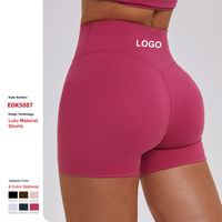 Shorts de sport taille haute personnalisés pour femme, dos en V, style cycliste, séchage rapide, effet push-up fessier, pour fitness et yoga