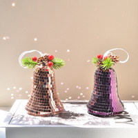 Discokugel Weihnachtsglocke Spiegel-Baumschmuck Hängende Dekoration Funkelnde Feiertagsdekoration Weihnachten Neu Abschluss Vatertag