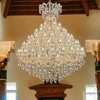 Grand lustre en cristal pour hall d'hôtel, salle de banquet, lustre en cristal de grande taille pour plafonds hauts, villa, lustre long, large et de grande taille