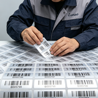Étiquette de code-barres en PET argenté mat, autocollant de numéro de série imperméable pour la gestion des actifs d'entrepôt