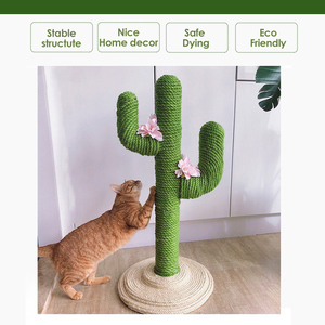 Cacto verde natural sisal gato unha scratcher brinquedo scratching post árvore do gato grande scratcher para vários gatos - Product Image 4