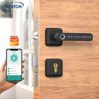 Empreinte digitale poignée électrique serrure Tuya maison intelligente mot de passe Code biométrique empreinte digitale porte cylindres serrures pour porte en bois