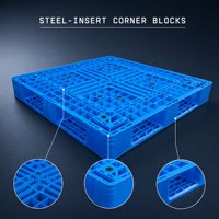Palette Euro en plastique renforcé d'acier, grille HDPE, entrée 4 directions, pour charges lourdes, rayonnage, stockage entrepôt, chariot élévateur, chariot à palettes, ISO9001