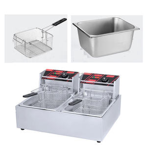 Professional Electric 1-Tank 2-<b>Basket</b> Fryer Machine Potato <b>Chips</b> Fryer Machine for Sale - Product Image 2