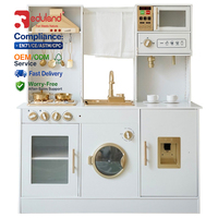 Set de Cocina Grande de Juguete de Madera EDULAND CPC CE para Juego de Simulación, MDF Rociable con Juguetes de Cocina de Metal, OEM/ODM para Supermercados y Cadenas Minoristas