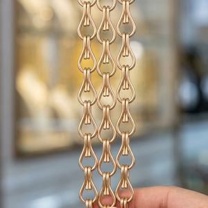 Modern Anodized Aluminum Chain Link Curtain 2.0mm <b>Wire</b> Decorative Metal <b>Mesh</b> Drapery for Hotel Room Divider & Ceiling Decoration - Product Image 1