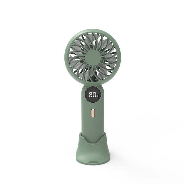 Display Screen Handheld Fan Plastic USB Rechargeable Mini Air Cooling Fan Folding Portable Fan for Outdoor Travel