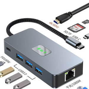 USB-C HUB Type-C để 4K 60Hz <span class=keywords><strong>HDMI</strong></span> <span class=keywords><strong>Adapter</strong></span> Gigabit RJ45 <span class=keywords><strong>Ethernet</strong></span> Multi-Port USB 3.0 Splitter SD/TF Đầu Đọc Thẻ cho máy tính xách tay - Product Image 2