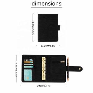 Agenda Yihe Best Seller A7 con Anillas, Cubierta de Cuero Saffiano Epi, Planificador, Sistema de Organización de Dinero con Sobres para Efectivo, Espiral - Product Image 3