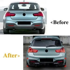 สำหรับรถยนต์ BMW ซีรีส์ 1 M Sport F20 F21 M135i M140i ปี 2015-2019 ชุดแต่งสไตล์ LCI  ลิ้นกันชนหลังแบบ Splitter Diffuser ชุดแต่งตัวถัง - Product Image 2