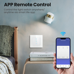 Interruptor inteligente de pared <span class=keywords><strong>con</strong></span> Wifi, Panel de <span class=keywords><strong>pantalla</strong></span> táctil de vidrio, 1/2/3 entradas, App Tuya - Product Image 3